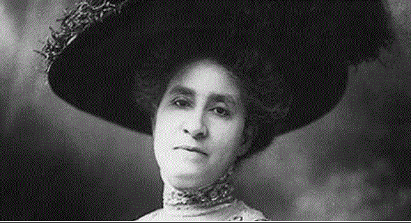 Activist Mary Church Terrell close up with large black hat.